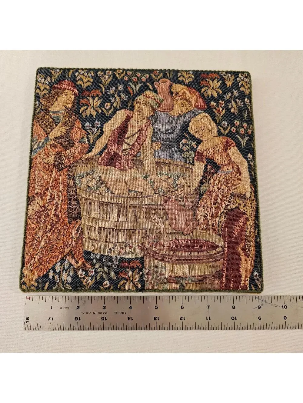 Vintage, The Wine Pressing, Fine Wall Plaque Tapestry, Cornwall, United Kingdom